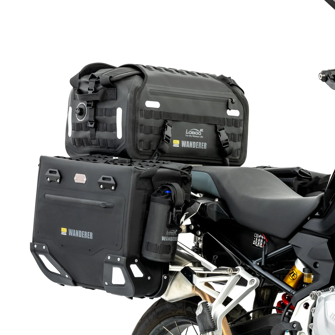 MALETAS LATERALES SEMIRRÍGIDAS 40L + 40L WANDERER LOBOO - Imagen 7